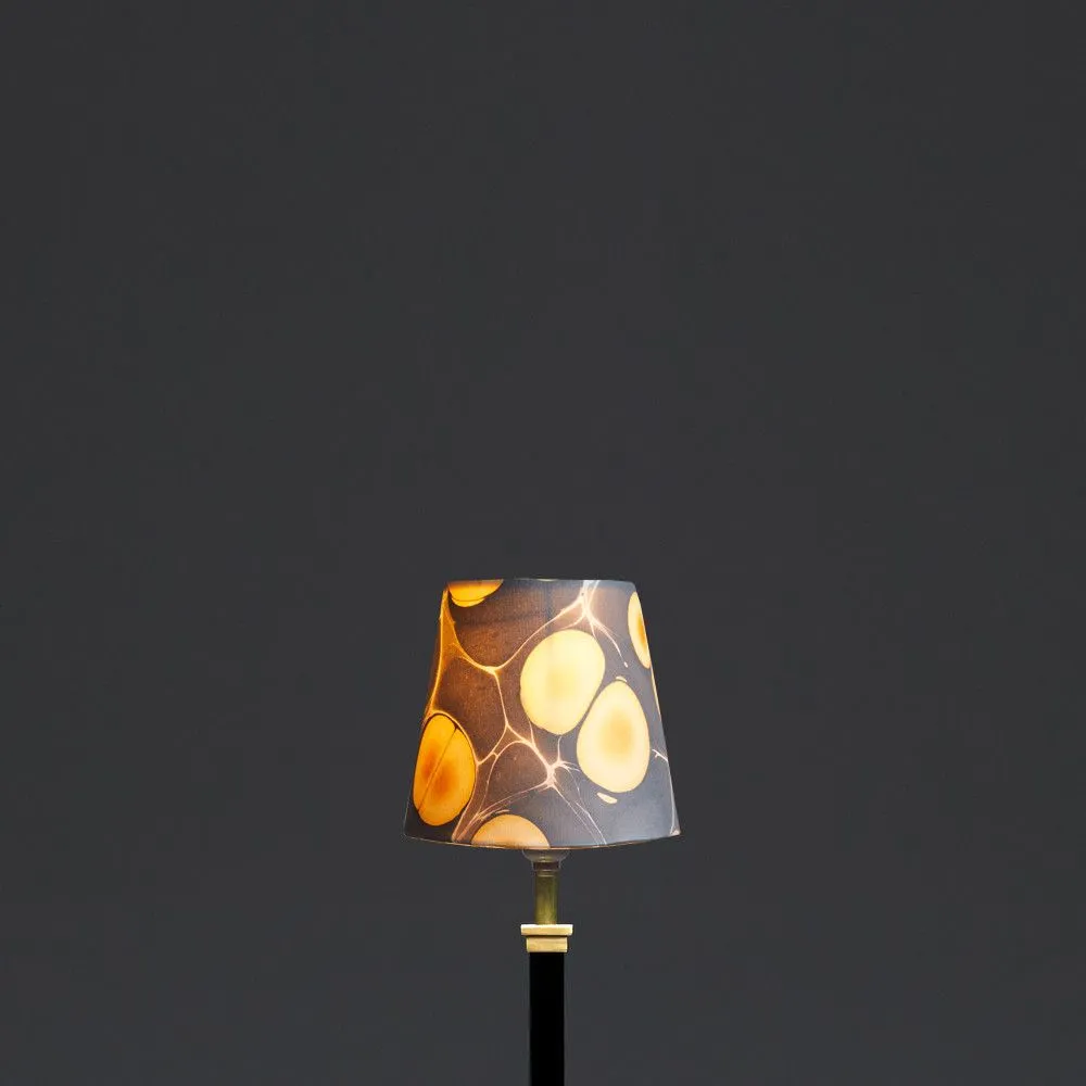 14cm tall tapered hand made marble paper shade in ombrone