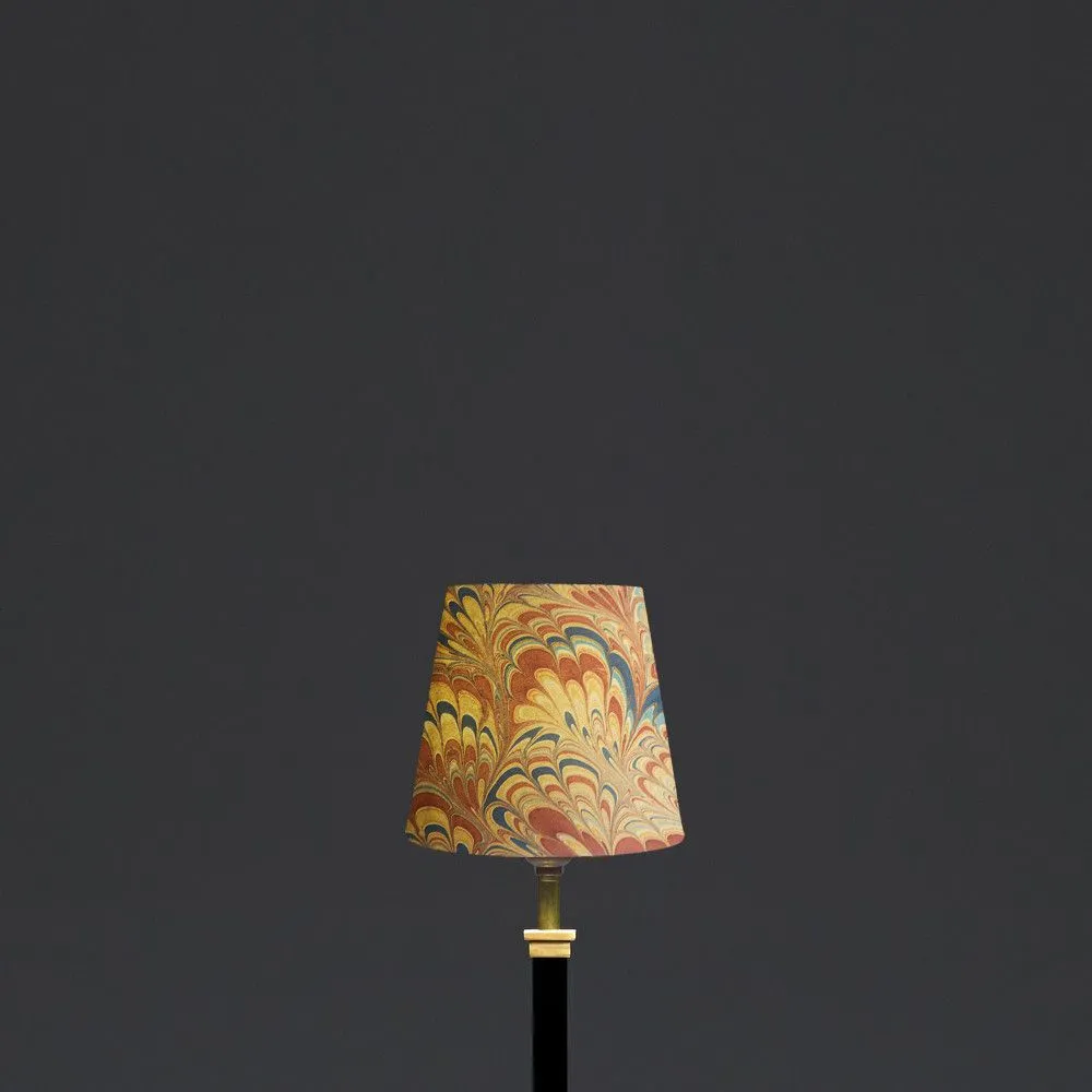 14cm Tall Tapered hand made marbled paper shade in golden piave