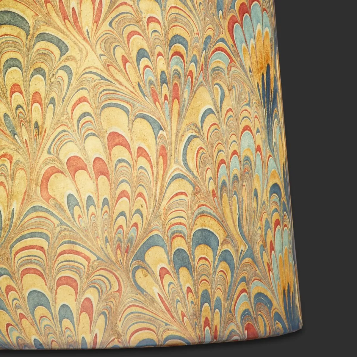 14cm Tall Tapered hand made marbled paper shade in golden piave