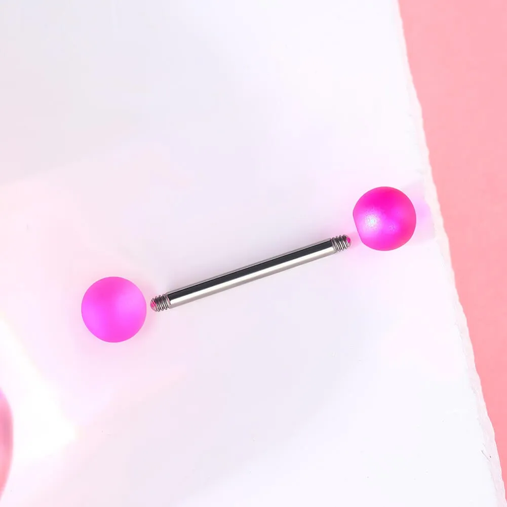 14G 5PCS Lilac Barbell Tongue Rings Pack