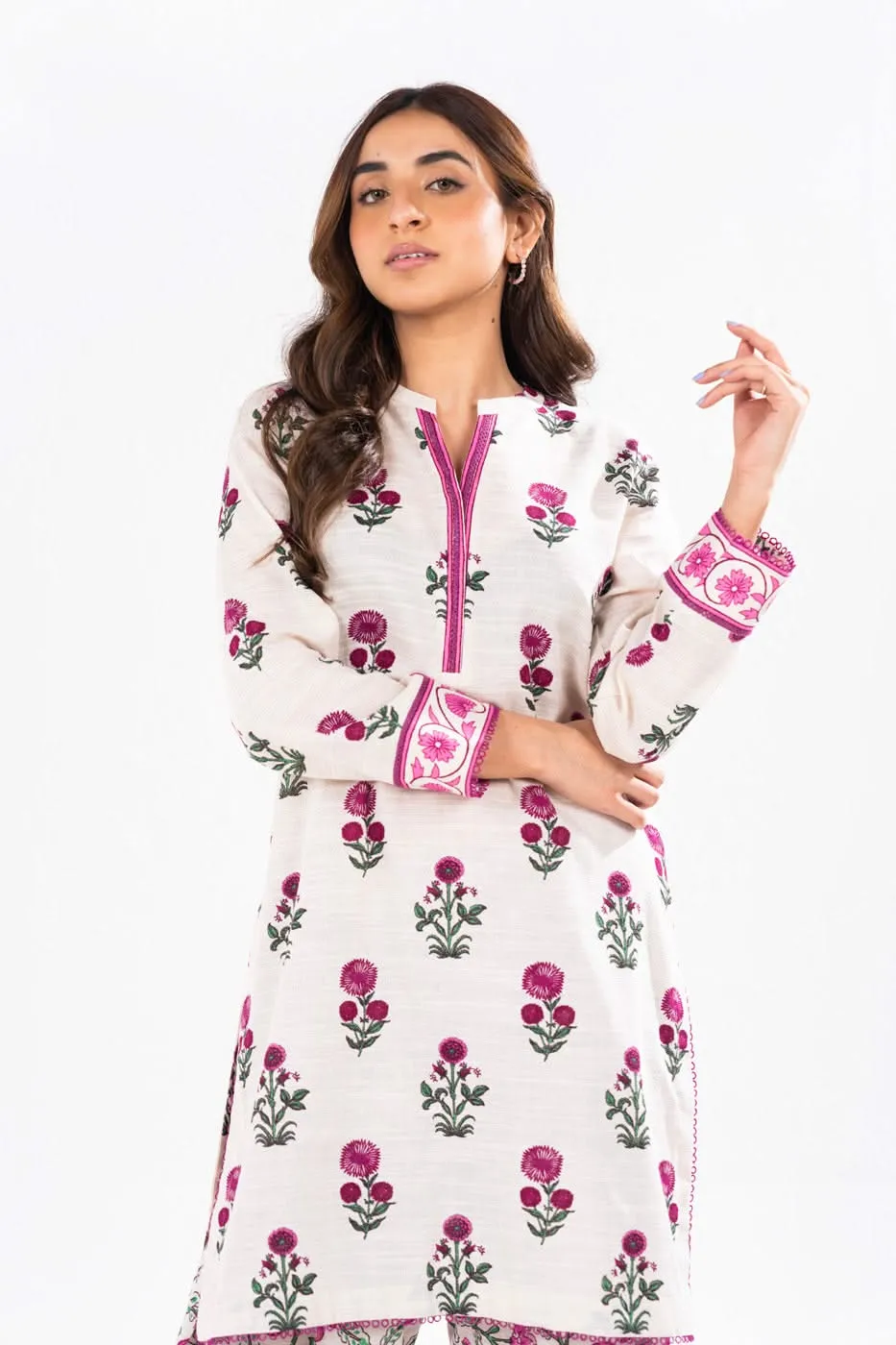 2 Piece Printed Khaddar Suit With Khaddar Trouser