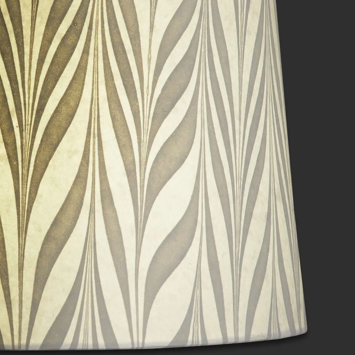 20cm Tall Tapered shade in hand made marbled paper in grey savio