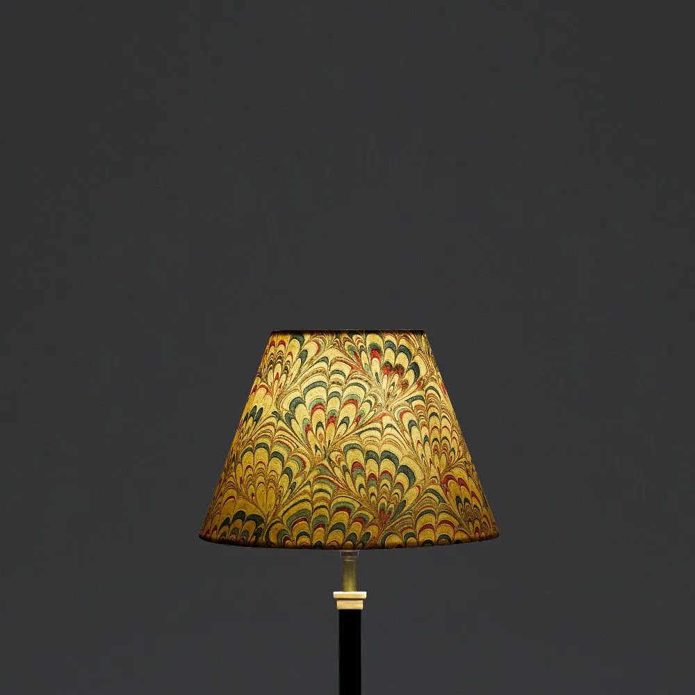 25cm empire shade in hand made marbled paper in golden piave