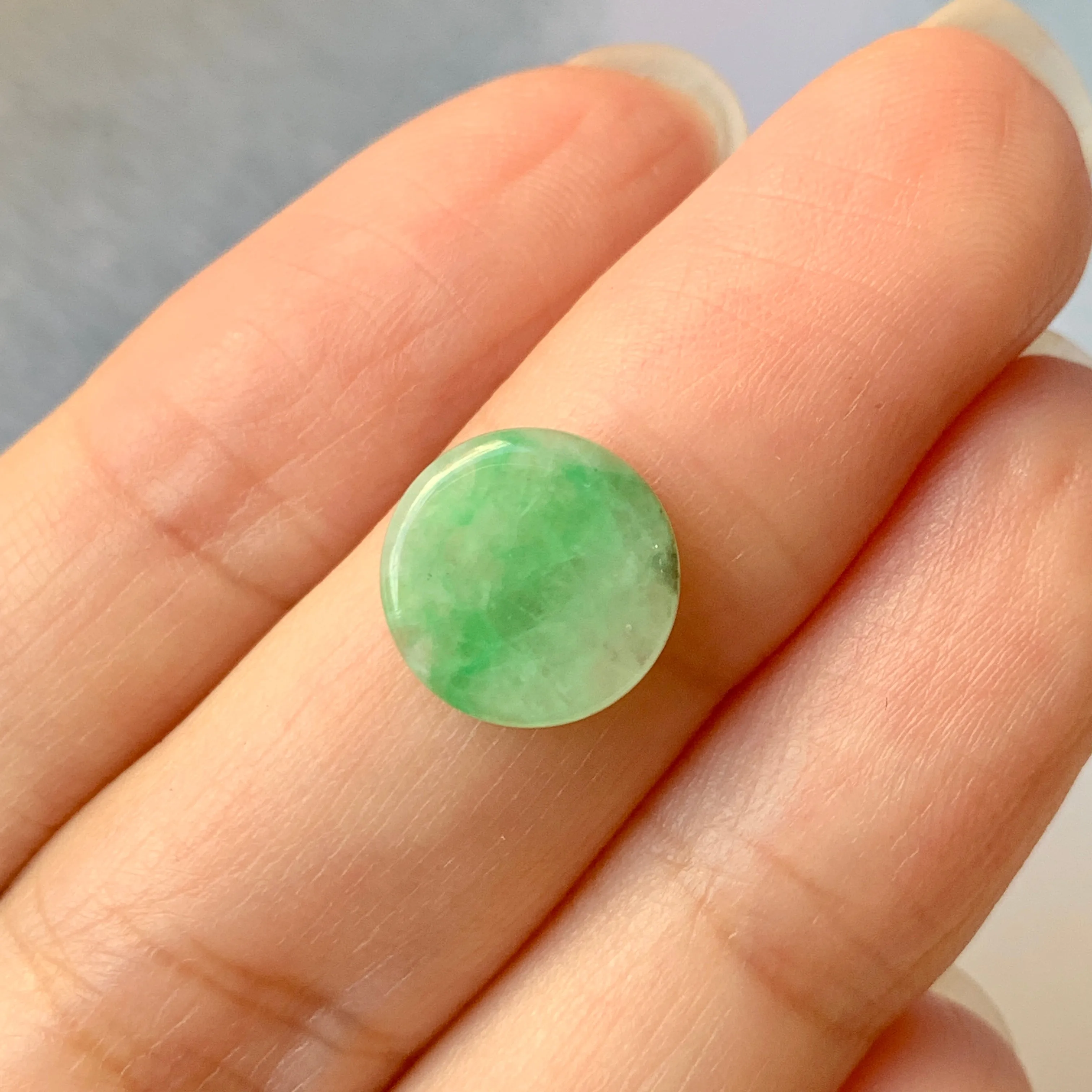 2.80cts A-Grade Natural Moss on Snow Jadeite Circle No.171702