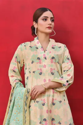 3PC Printed Unstitched Lawn Suit KLA-2399