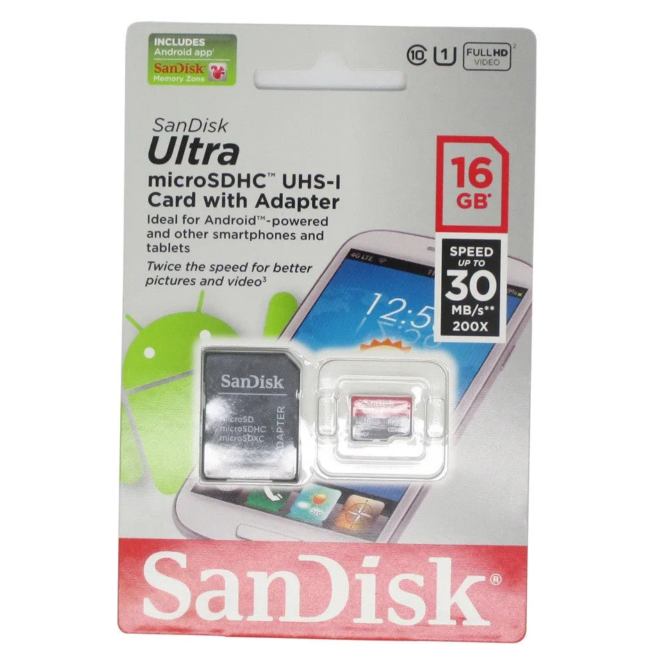 64GB SanDisk Ultra® microSDXC™ microSDHC™ UHS-I Memory Card Class 10