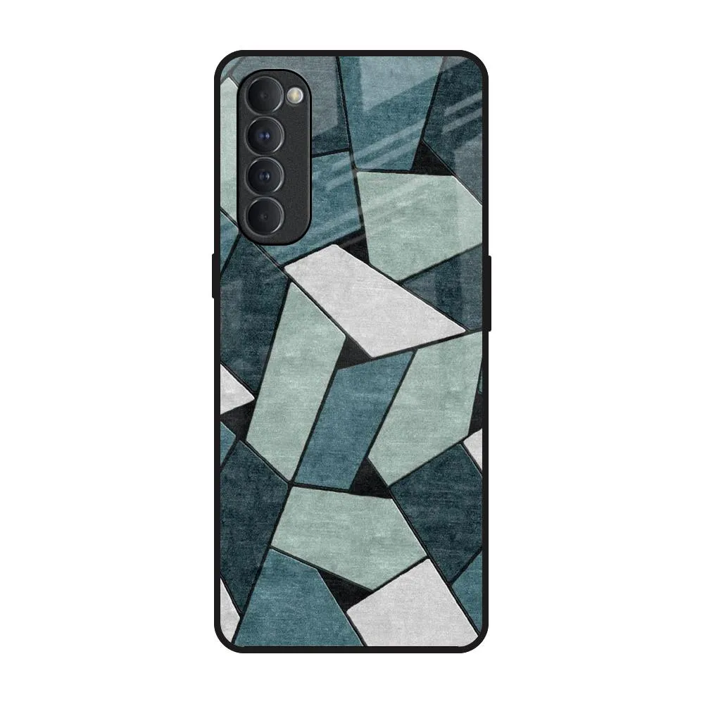 Abstact Tiles Glass Case for Oppo Reno4 Pro