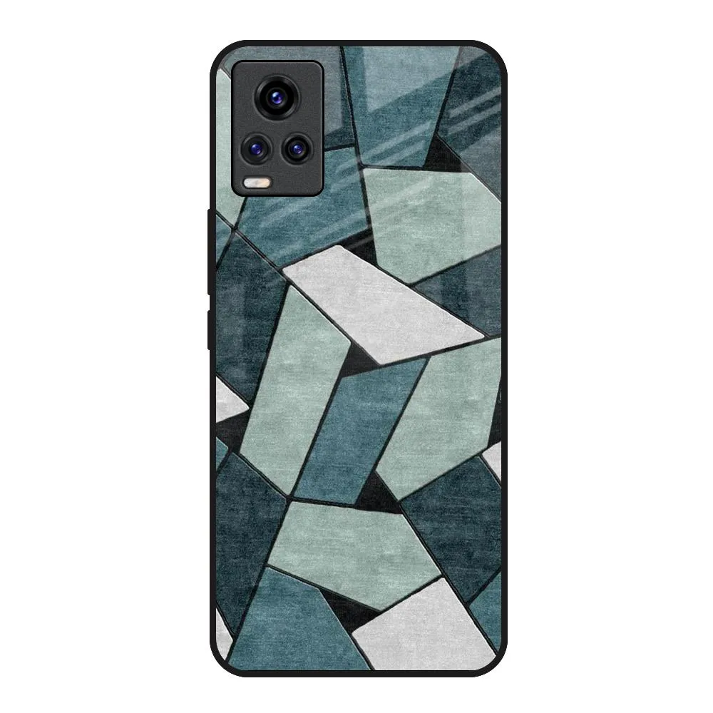 Abstact Tiles Glass Case for Vivo V20