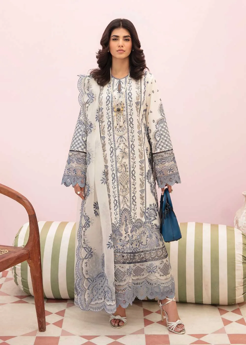 ACL-05 - Snow Lagoon - Unstitched - Chickenkari Lawn Collection by Afrozeh 2023