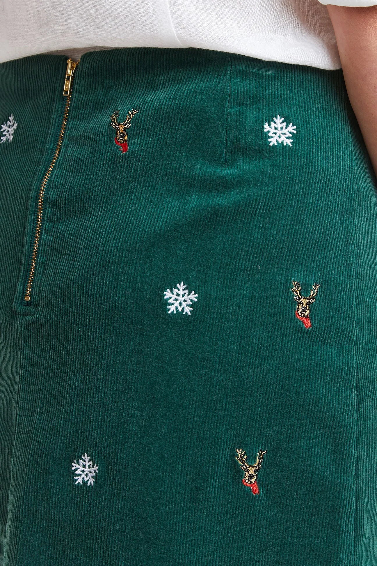 Ali Skirt Corduroy Hunter with Dasher & Snow