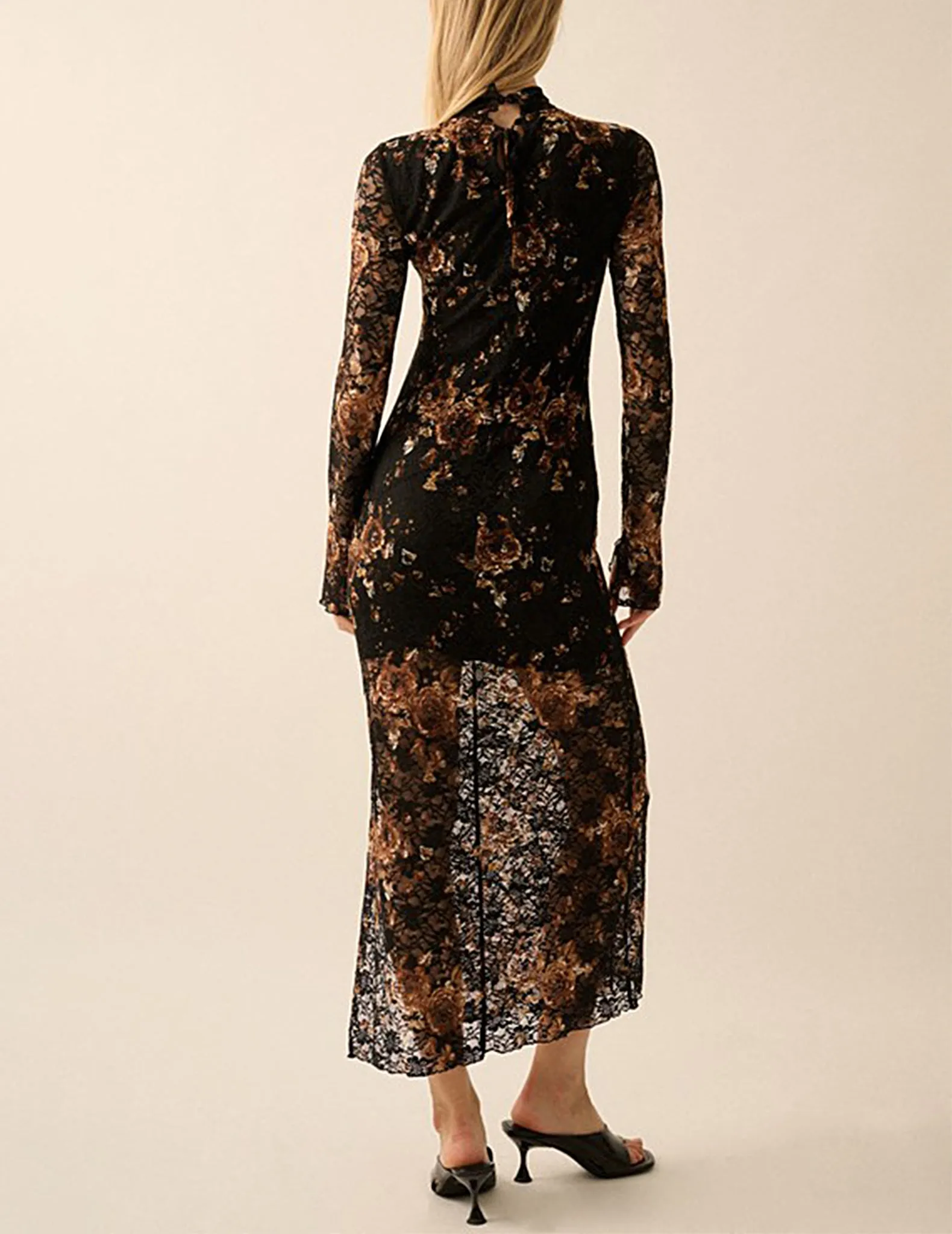 Alice Floral Print Lace Long Sleeve Dress