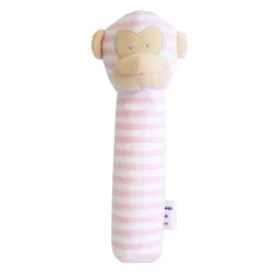 Alimrose - Monkey Squeaker - Pink Stripe