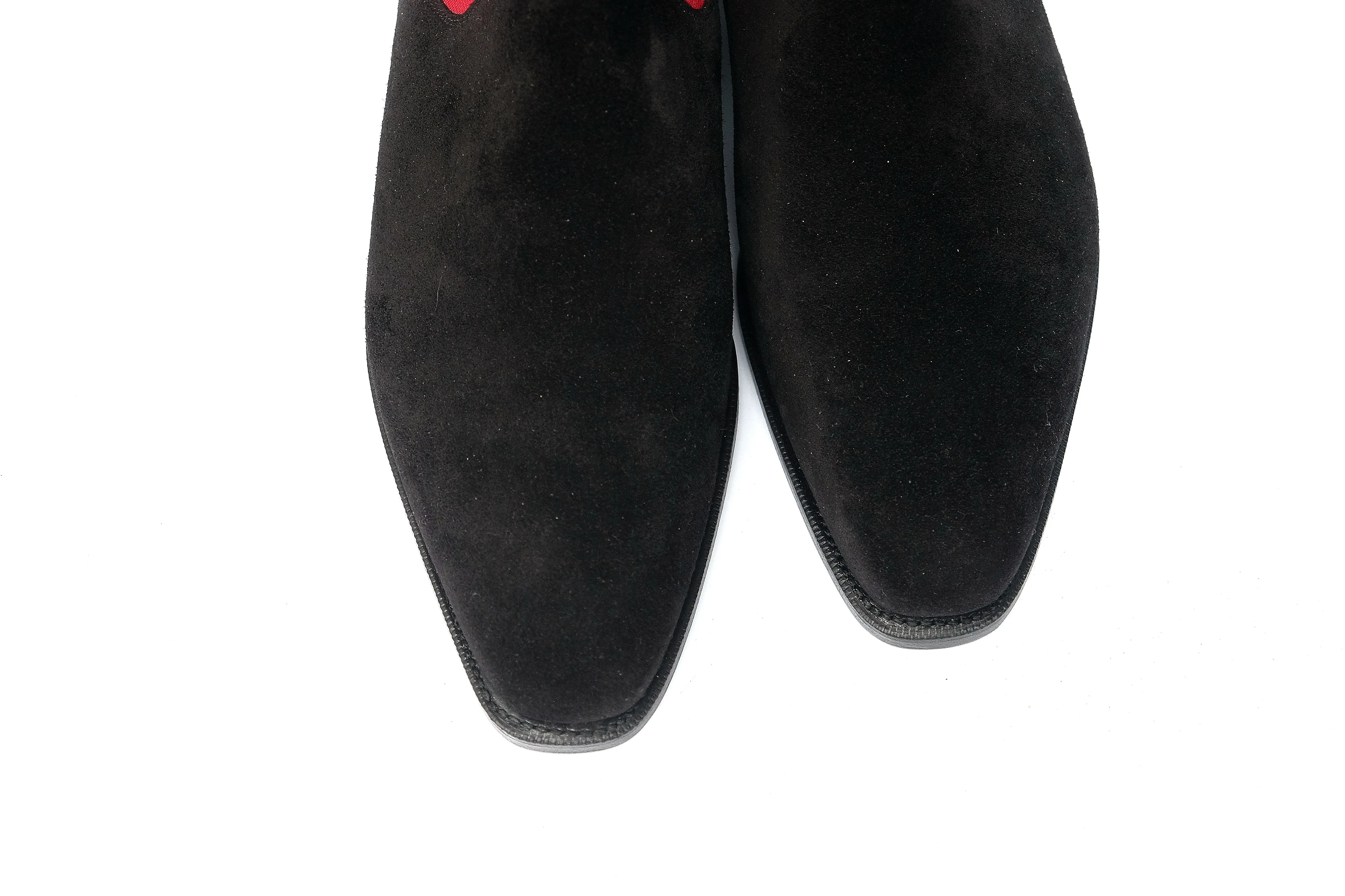 Alki - MTO - Black Suede / Red Gore - LPB Last - Single Leather Sole