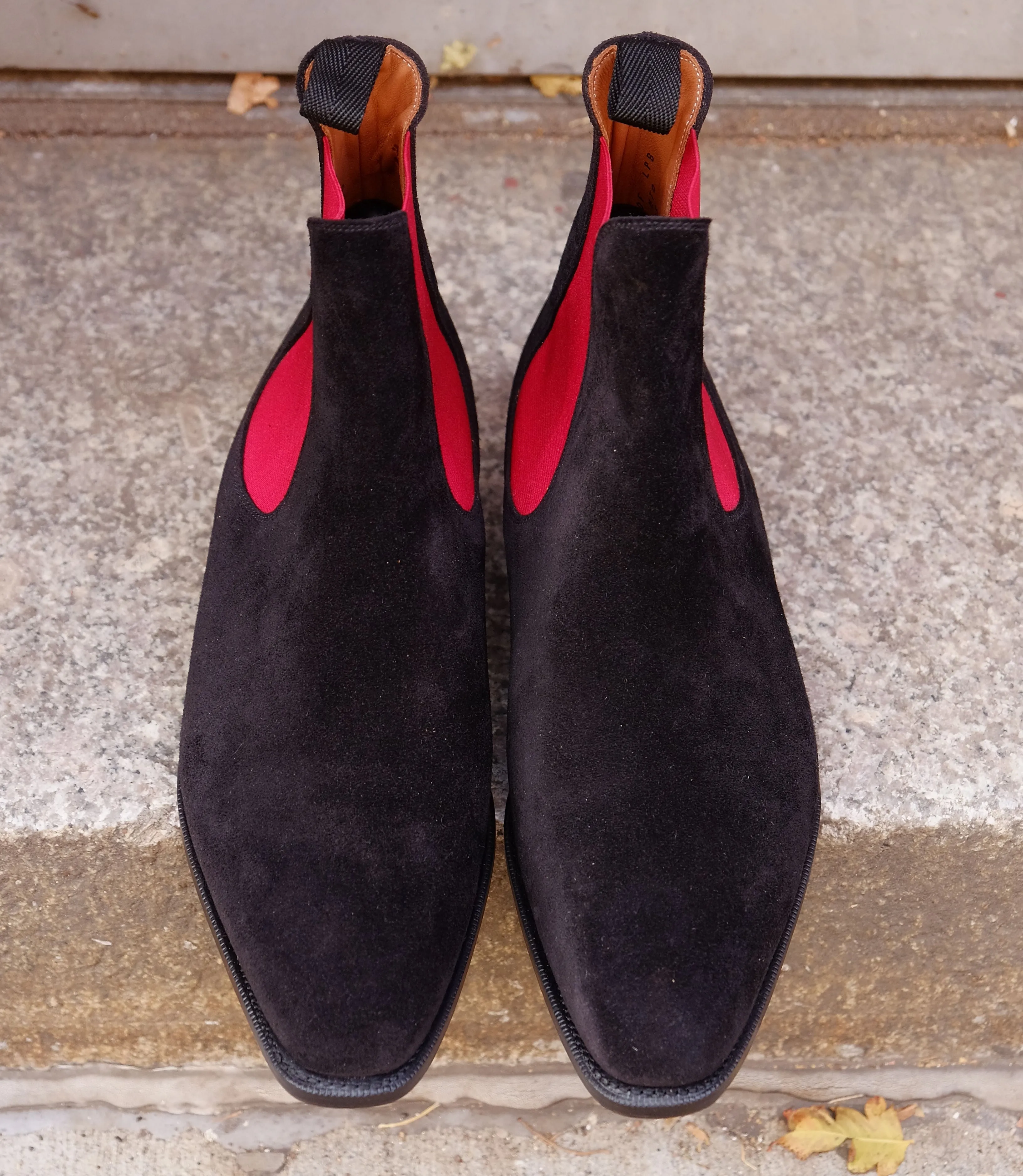 Alki - MTO - Black Suede / Red Gore - LPB Last - Single Leather Sole