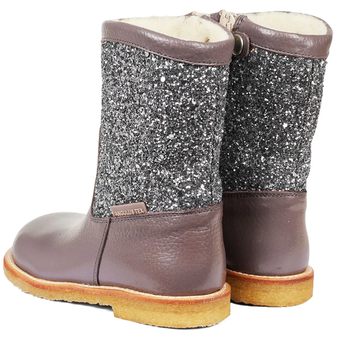 Angulus Tex Boots With Zipper Lavender/Dusty Lavender Glitter