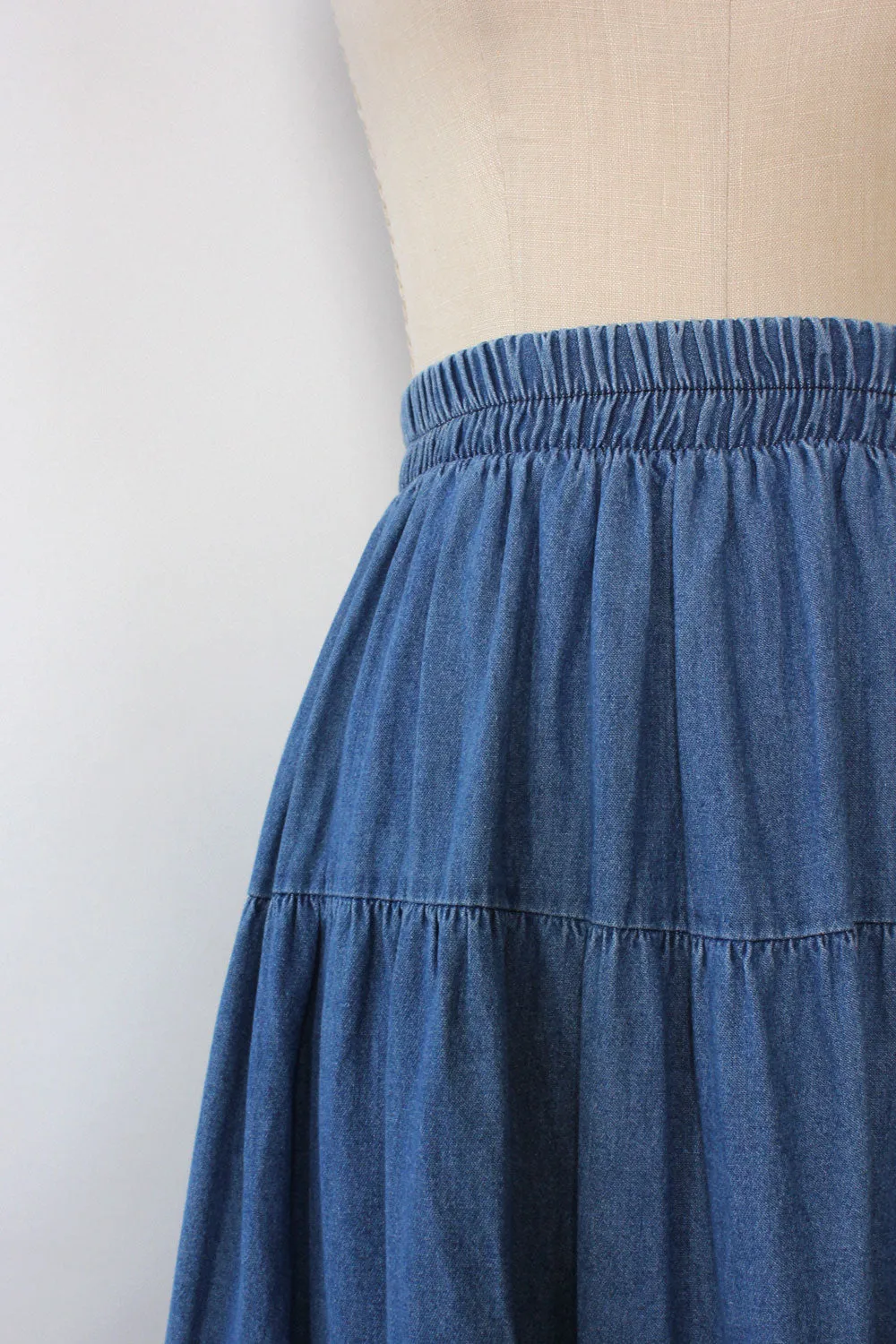 Apache Tiered Denim Skirt XS-M