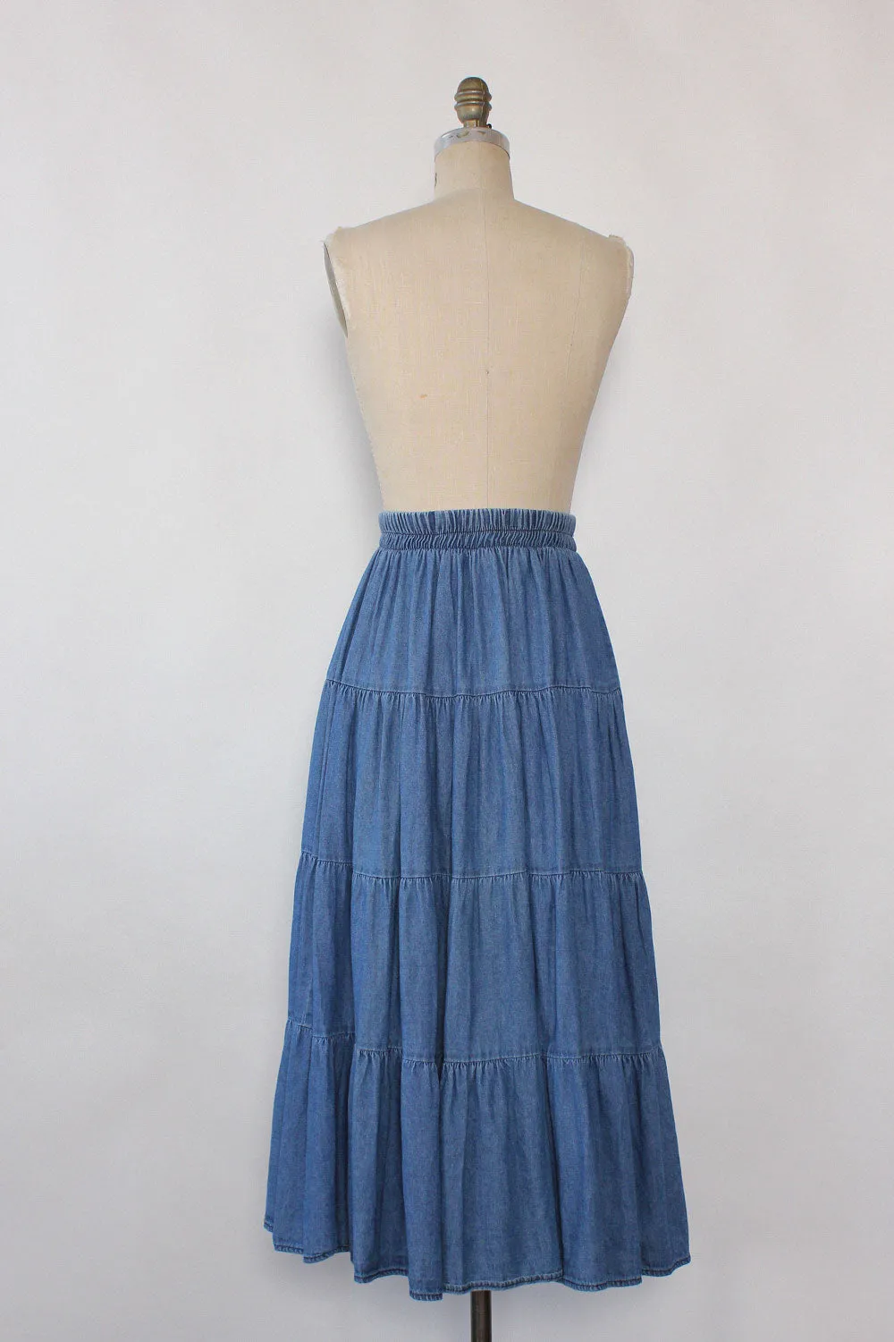 Apache Tiered Denim Skirt XS-M