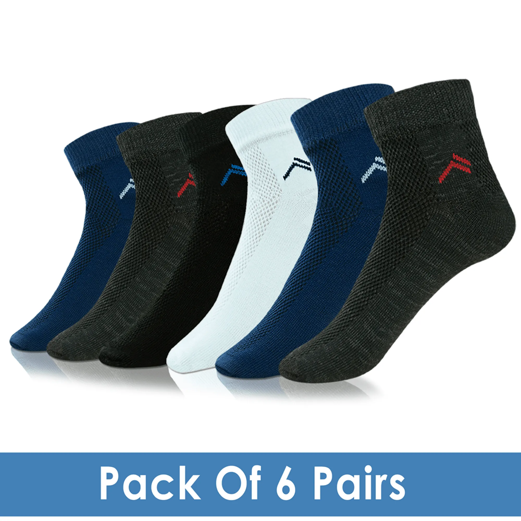 Arctic Wolf Men's Cotton Calf Length Ribbed Formal Socks (Pack of 6 Pairs)