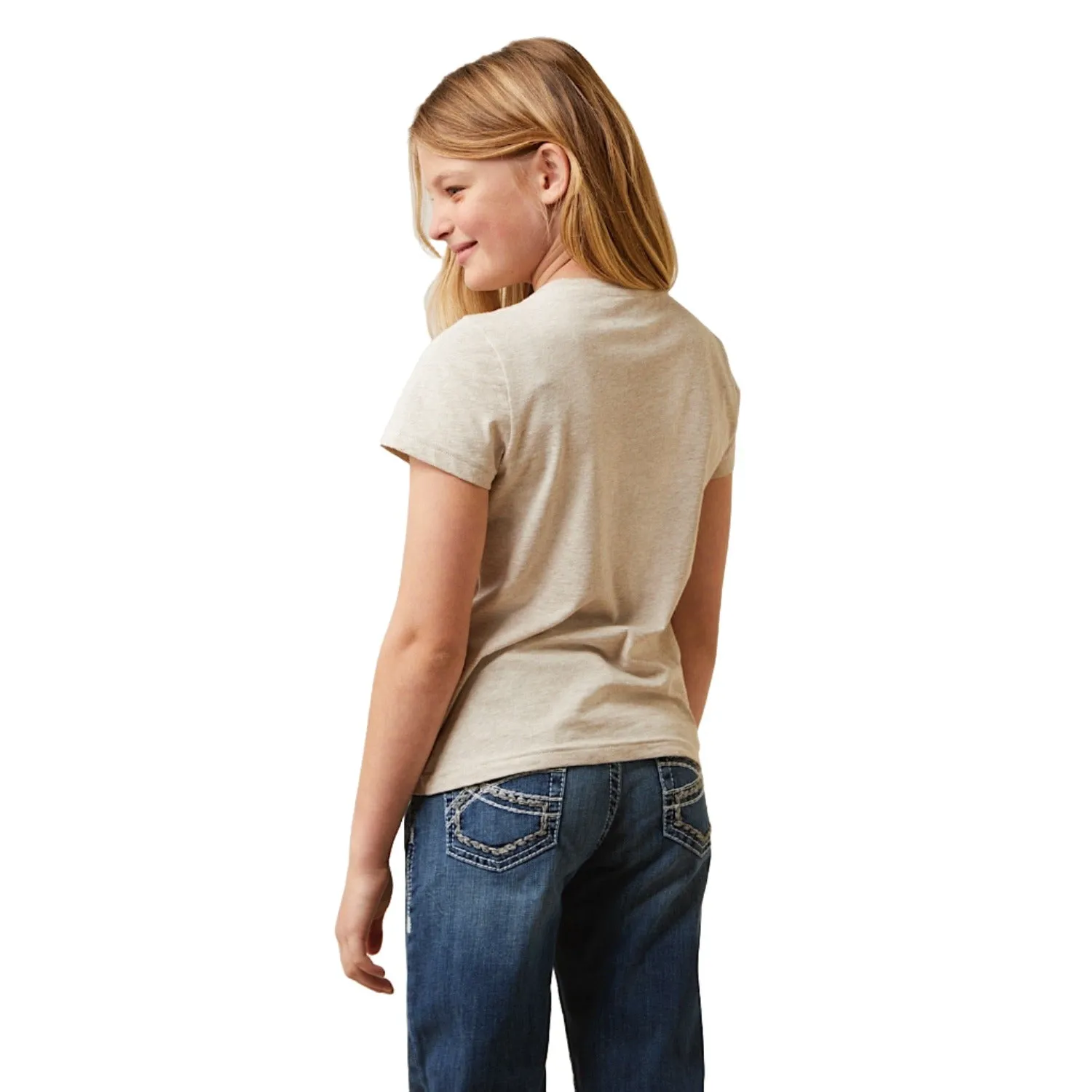 Ariat Girls Caballo S/S Tee Oatmeal Heather