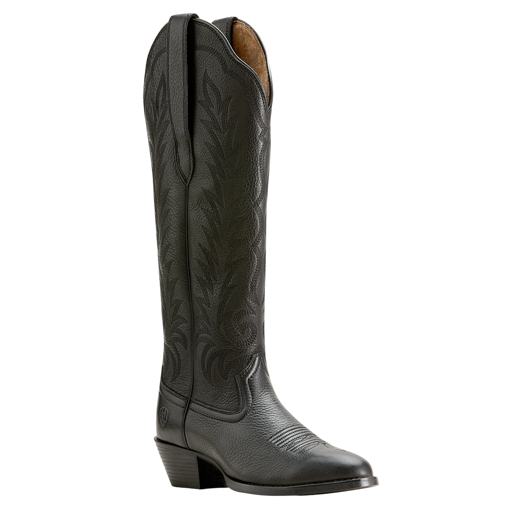 Ariat Ladies 16in Heritage R Toe StretchFit Black Deertan Boots 10053784