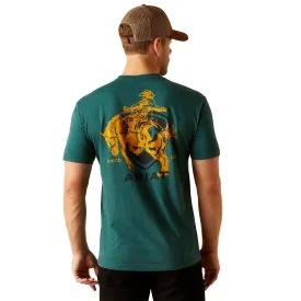 ARIAT Men's Abilene Shield S/S Tee Dark Teal Heather