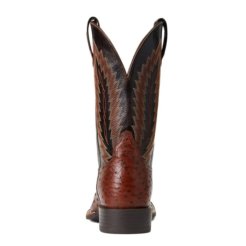 Ariat Men's Quantum Primo Antique Tabac FQ Ostrich Square Toe Exotic Western Boots 10040304