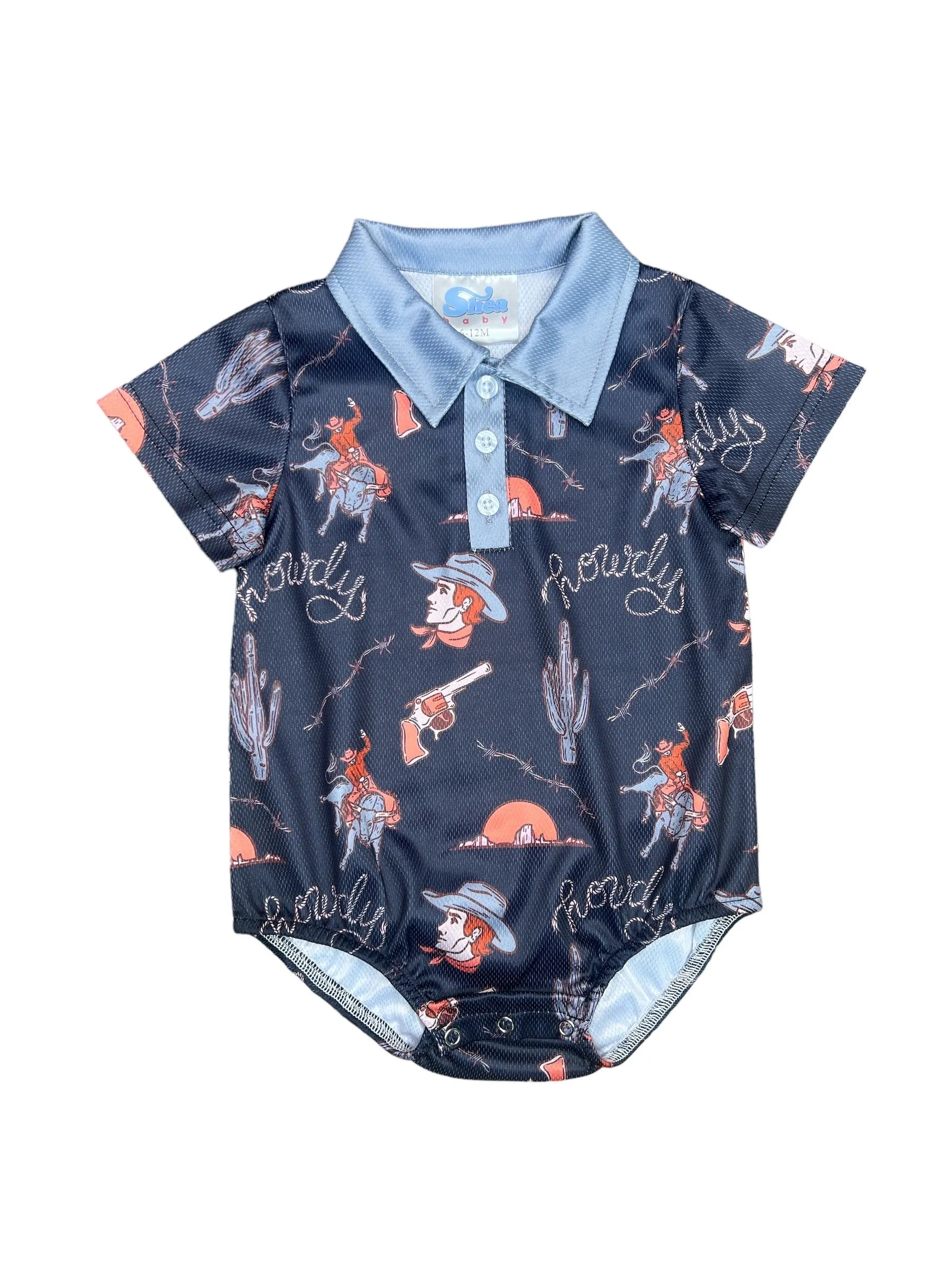 Boy's Shea Baby Yeehaw Polo Onesie