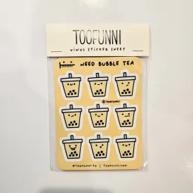 BUBBLE TEA - Vinyl Sticker Sheet