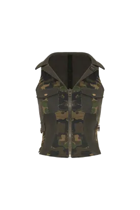 Camouflage Patchwork Multi-Pocket Vest