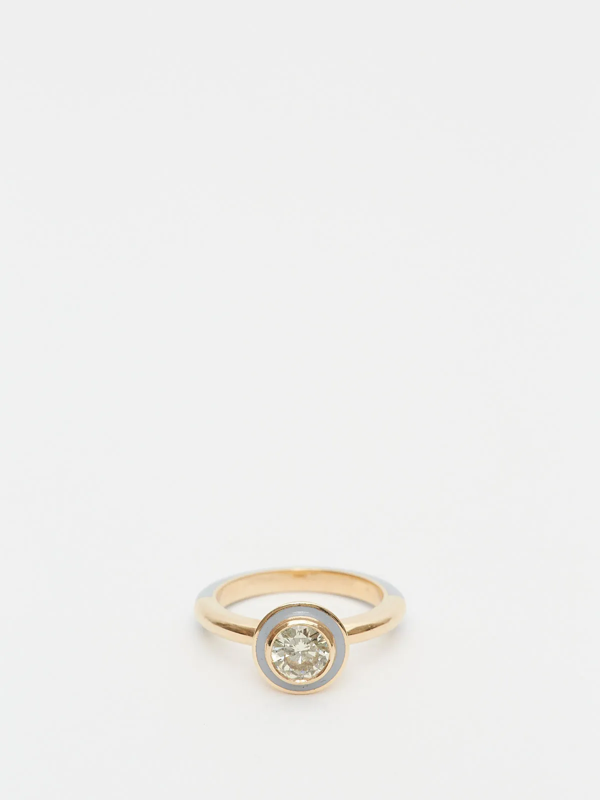 Candy Lacquer Round Ring in 14k Yellow Gold with Champagne Diamond