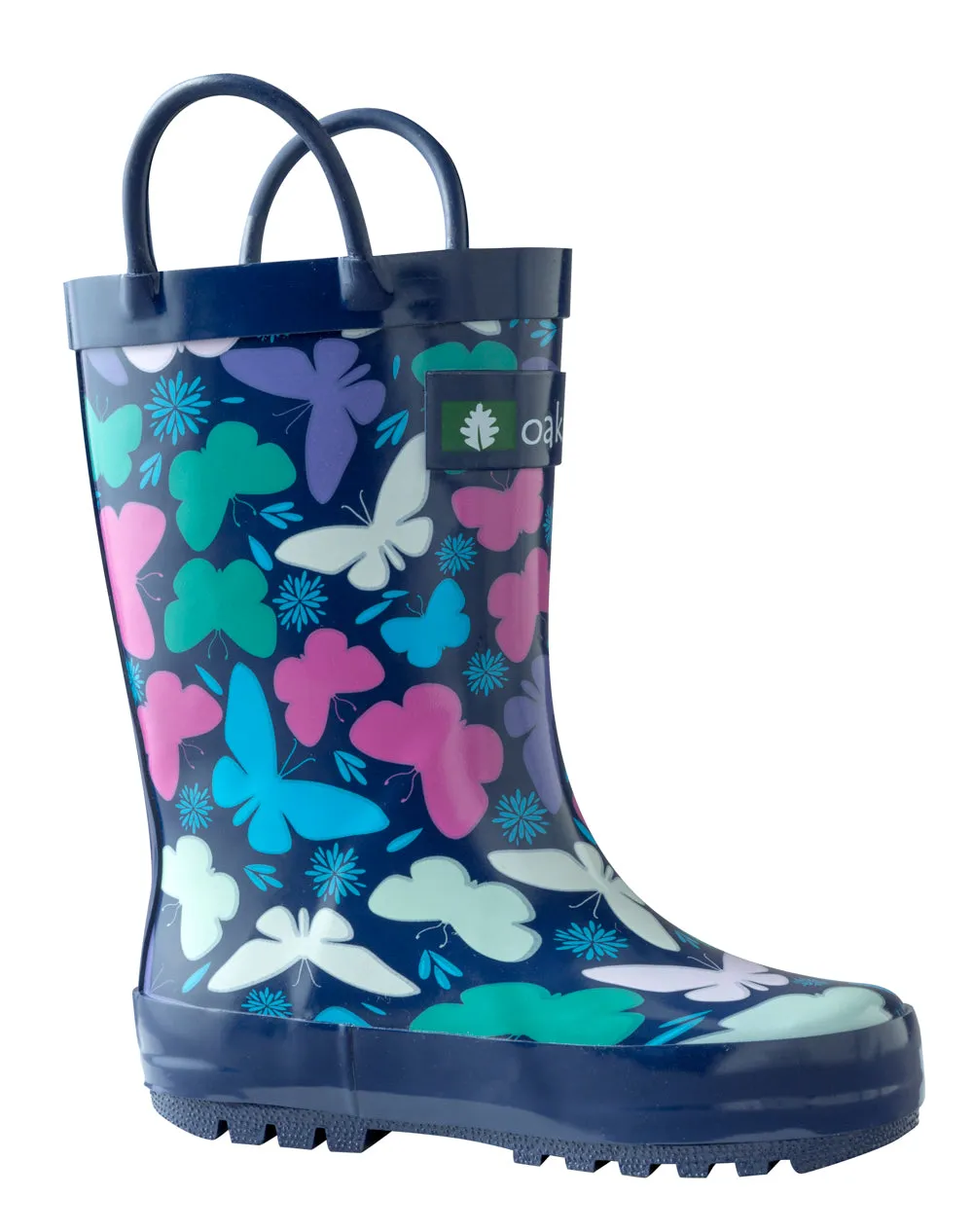 CHILDREN’S RUBBER RAIN BOOTS, BRIGHT BUTTERFLIES