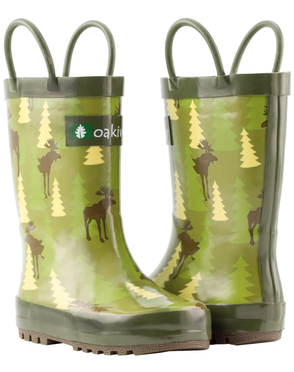 CHILDREN’S RUBBER RAIN BOOTS MOOSE IN TREES