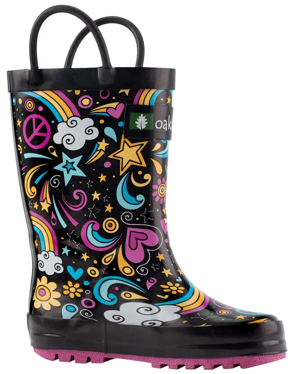 CHILDREN’S RUBBER RAIN BOOTS PEACE LOVE & RAINBOWS