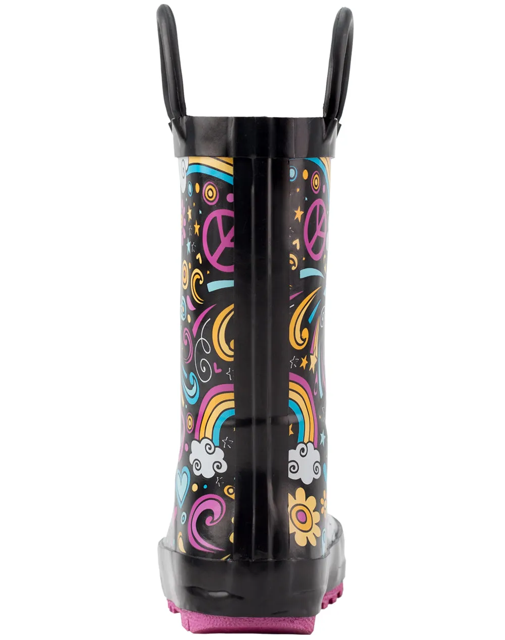 CHILDREN’S RUBBER RAIN BOOTS PEACE LOVE & RAINBOWS