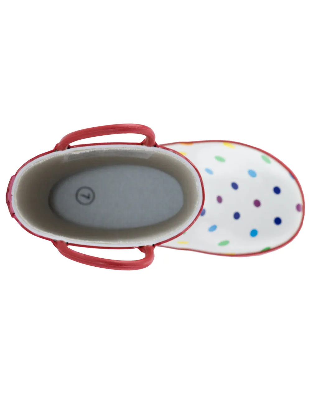 CHILDREN’S RUBBER RAIN BOOTS RAINBOW POLKA DOT