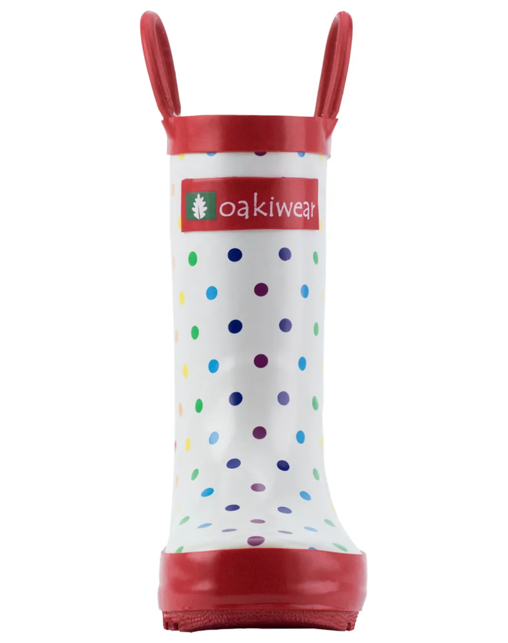 CHILDREN’S RUBBER RAIN BOOTS RAINBOW POLKA DOT