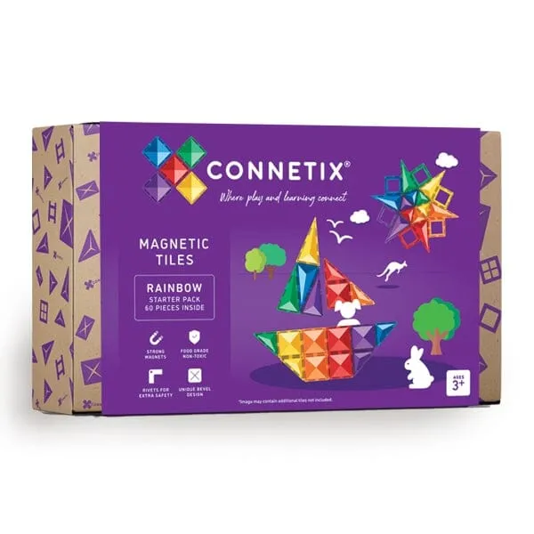 Connetix Tiles - Starter Pack 60 pc - Rainbow