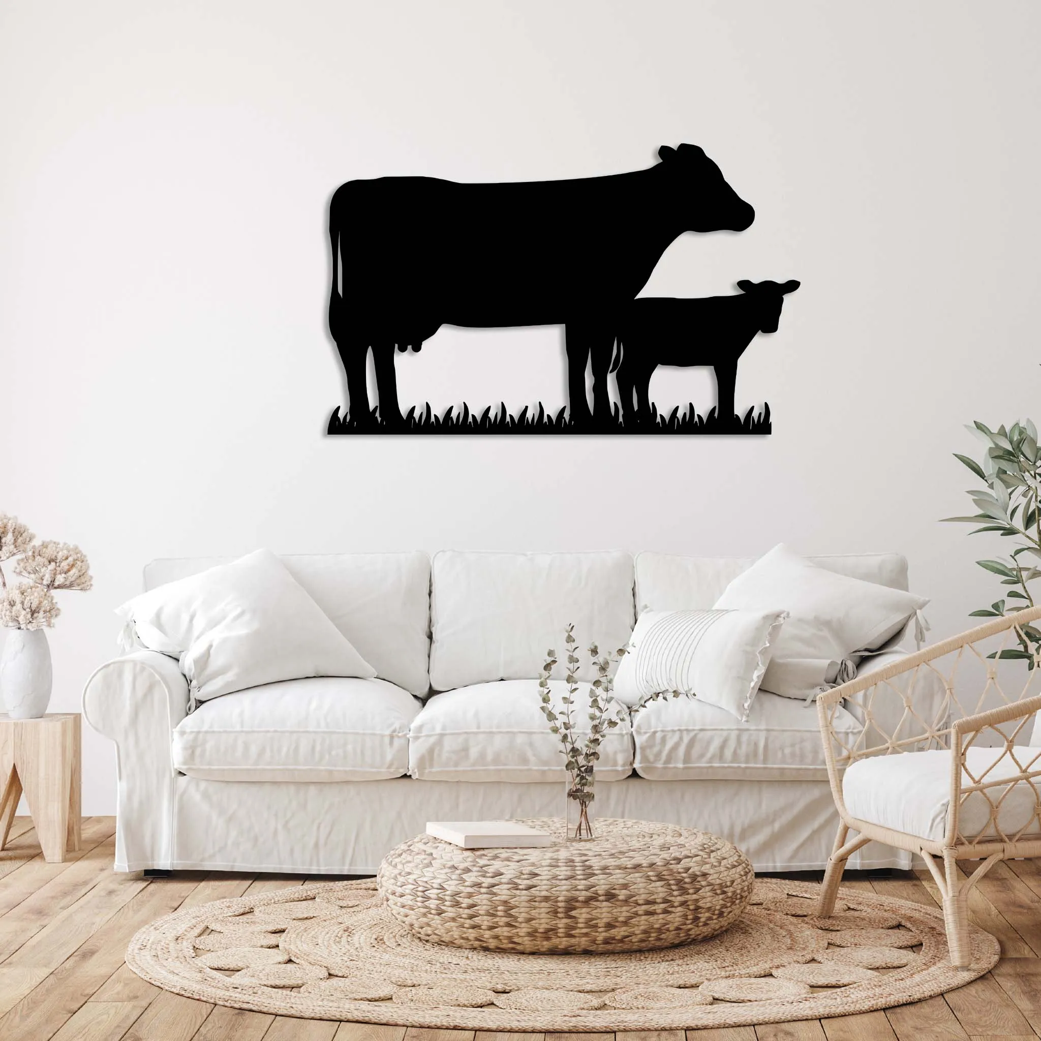 Cow Family - Metal Wall Art