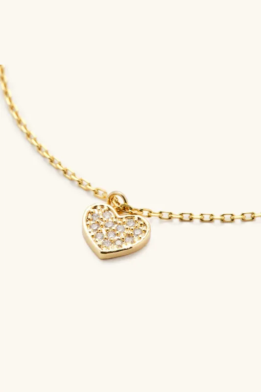 dainty crystal heart necklace