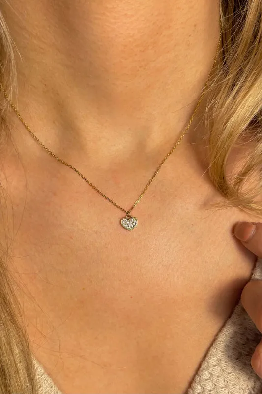 dainty crystal heart necklace