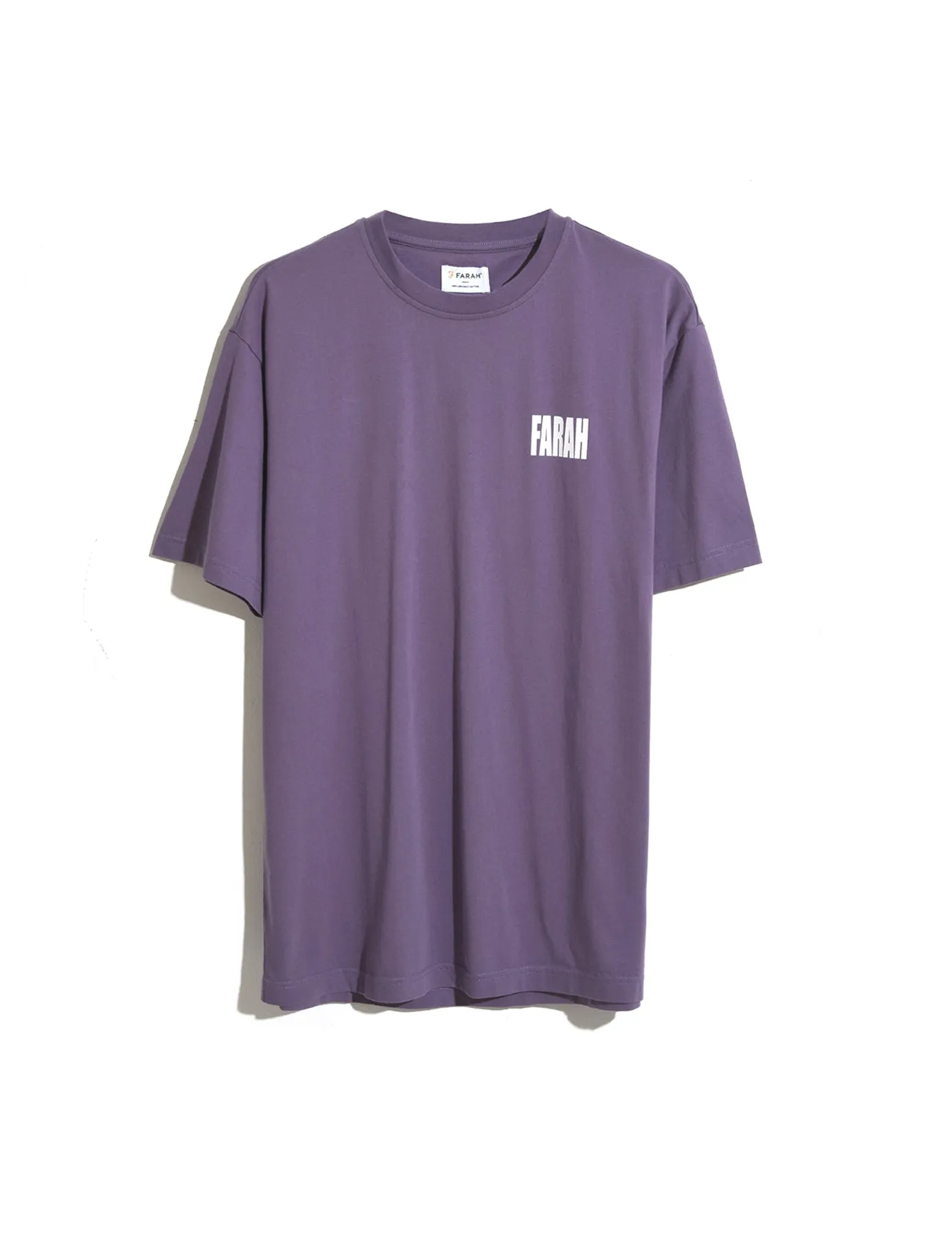 Damon Farah Logo Print T-Shirt In Slate Purple