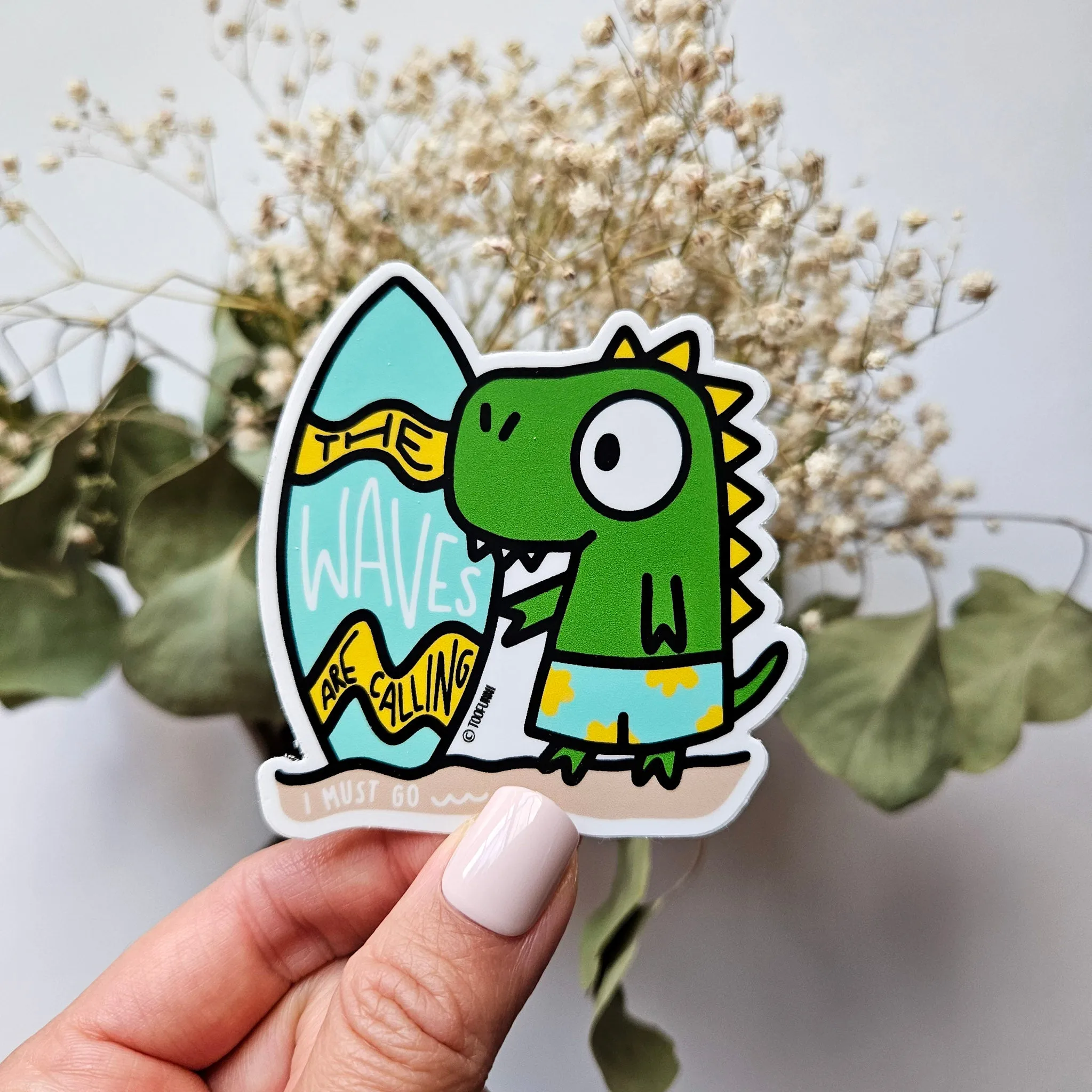 DINO SURF - Vinyl Sticker