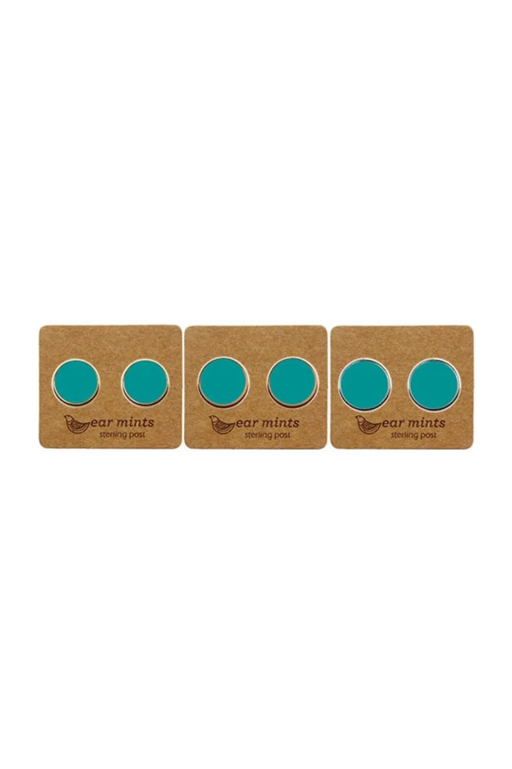 Ear Mints 9mm Enamel Stud | Sea Green/Silver