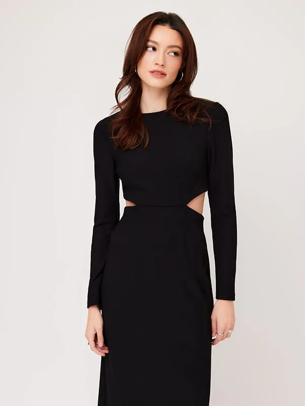 Fifteen Twenty Cutout Midi Dress in Black