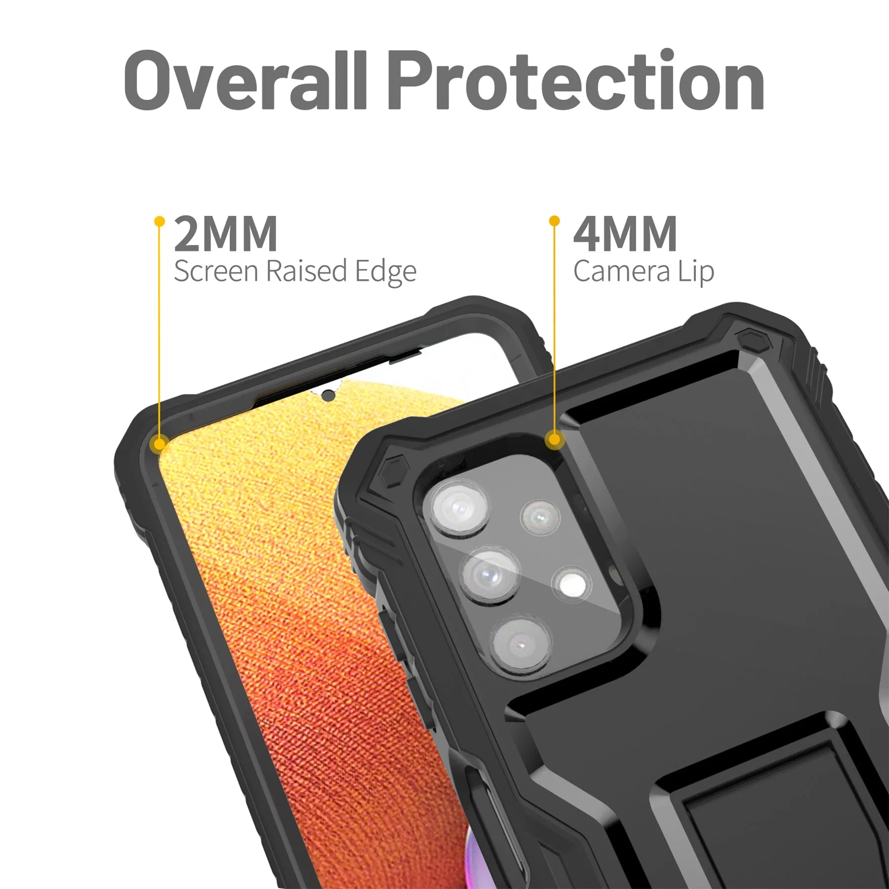 FITO for Samsung Galaxy A32 5G Case, Dual Layer Shockproof Heavy Duty Case for Samsung A32 5G Phone with Screen Protector, Built-in Kickstand