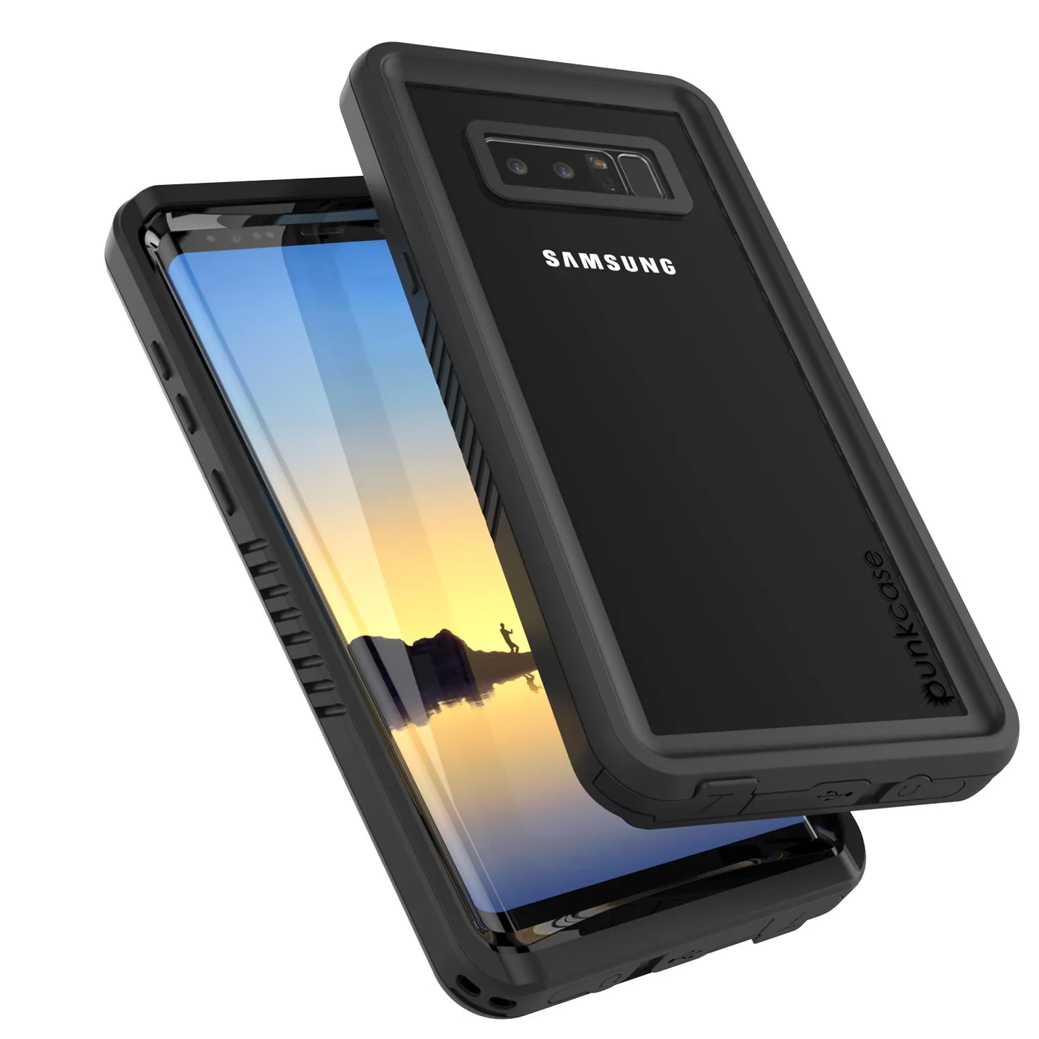 Galaxy Note 8 Anti-Shock Screen Protector Slim-Fit Case [Black]