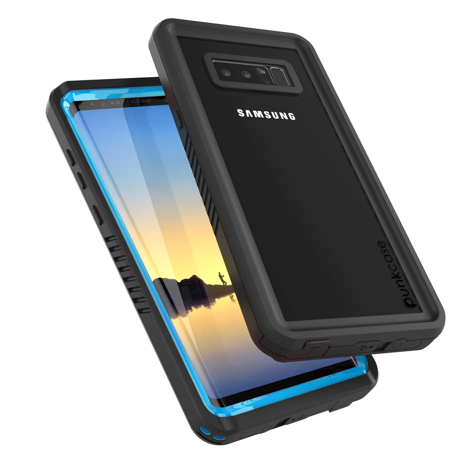 Galaxy Note 8 Anti-Shock Screen Protector Slim-Fit Case [Light Blue]