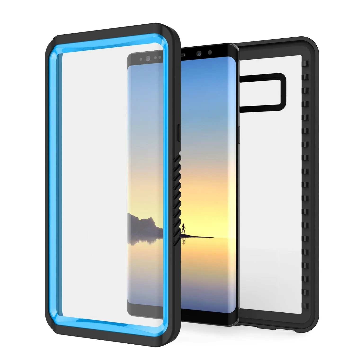 Galaxy Note 8 Anti-Shock Screen Protector Slim-Fit Case [Light Blue]