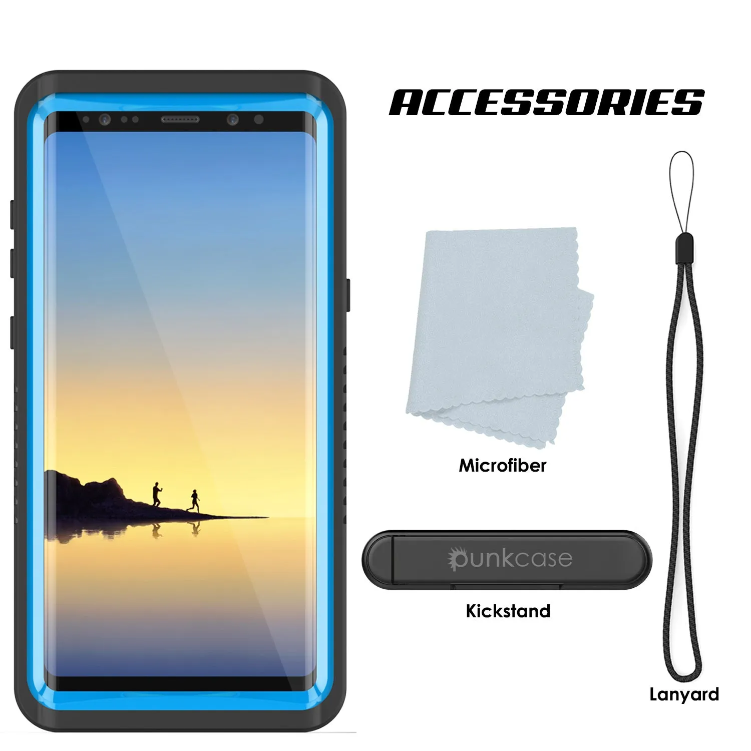 Galaxy Note 8 Anti-Shock Screen Protector Slim-Fit Case [Light Blue]