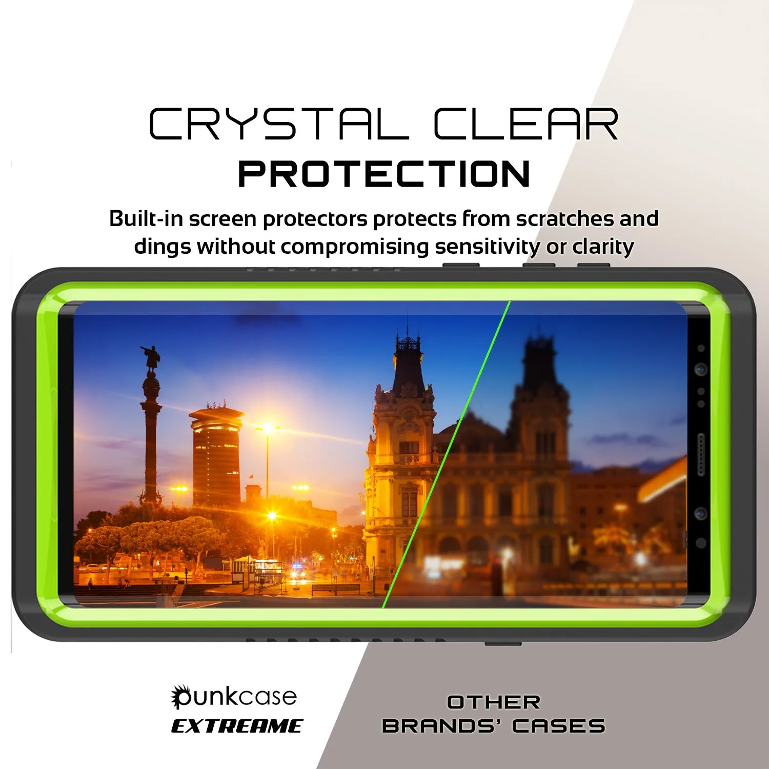 Galaxy Note 8 Anti-Shock Screen Protector Slim-Fit Case [Light Green]